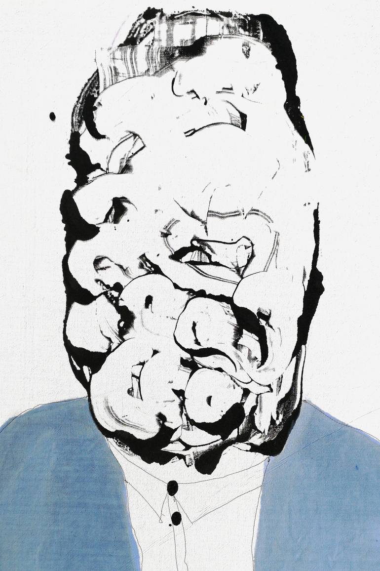 Original Abstract Expressionism Body Painting by Massimo Quadrelli