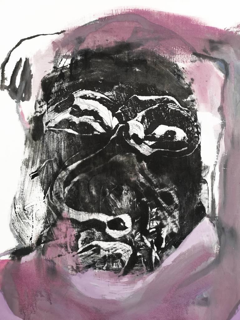 Original Abstract Expressionism People Painting by Massimo Quadrelli