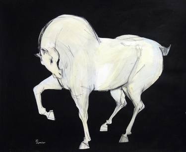 Print of Realism Horse Drawings by H Lanino Bilezikian
