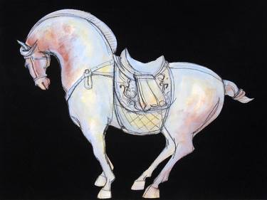 Print of Realism Horse Drawings by H Lanino Bilezikian