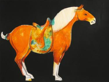 Print of Figurative Horse Drawings by H Lanino Bilezikian