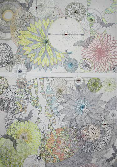 Original Modern Geometric Drawings by Annette Mewes-Thoms
