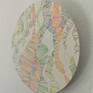 Circle, round work drawn on Birch Wood. The colors appear airy and soft. The picture doesn't seem loud, but rather reserved.