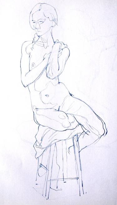 Original Figurative Nude Drawings by Richard Johnson