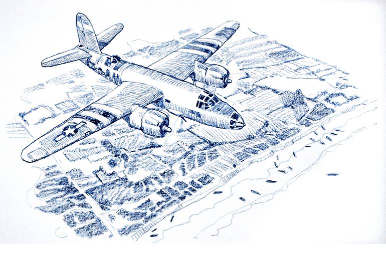 B26 Normandy Dday Drawing by Richard Johnson Saatchi Art