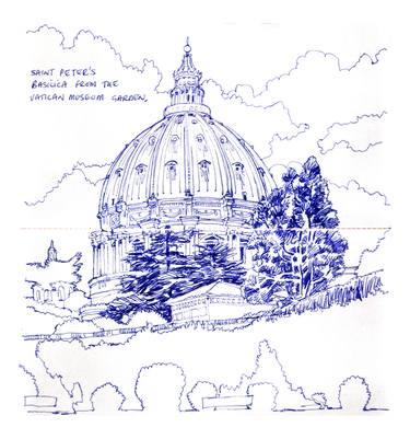 St. Peter's basilica from the Vatican gardens thumb