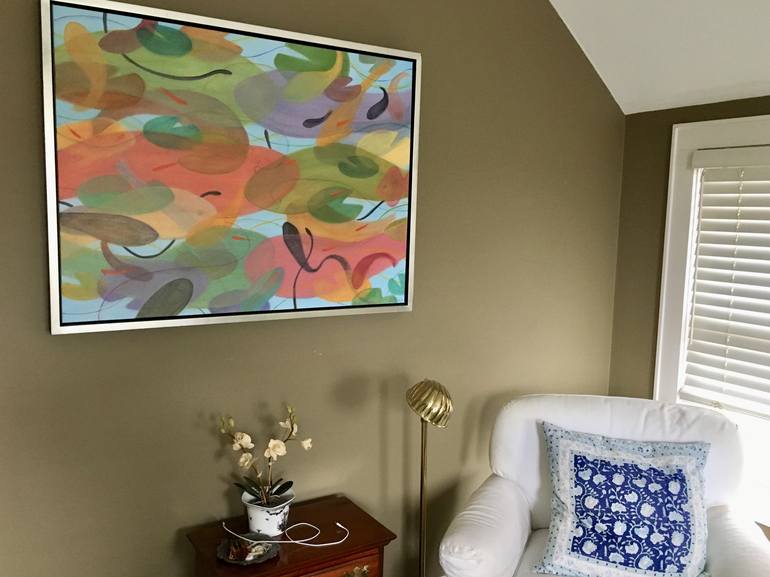 Original Abstract Fish Painting by Betsy De Fusco