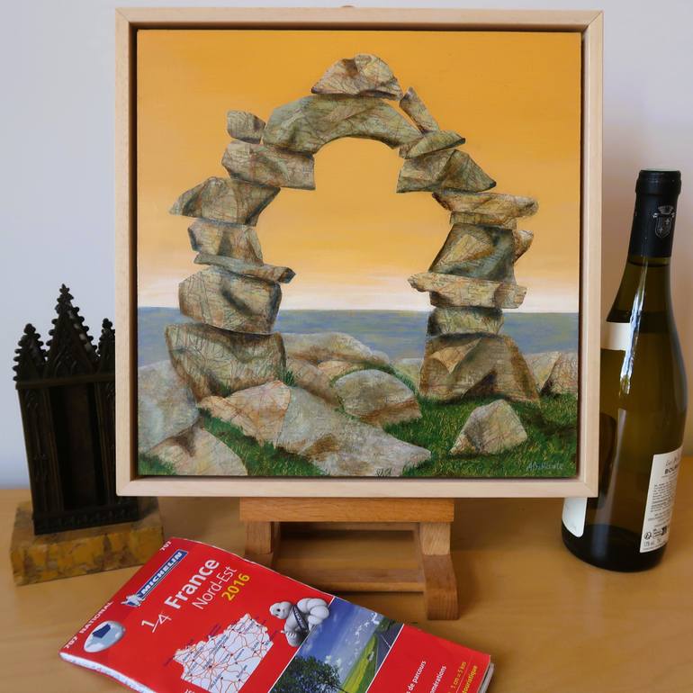 Original Geometric Seascape Painting by Anna Belleforte