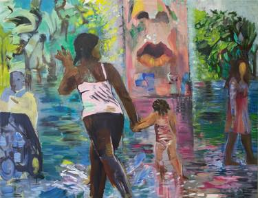 Original Figurative Cities Paintings by Tamara Wasserman