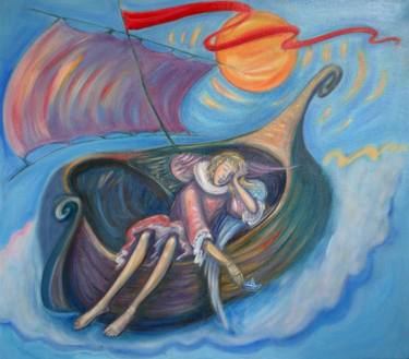 Print of Surrealism Boat Paintings by Biba Popov