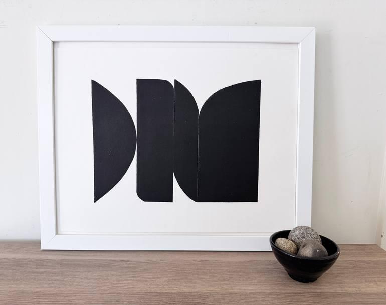 Original Geometric Printmaking by Elvia Perrin | Black & White Art on Paper | Static 6