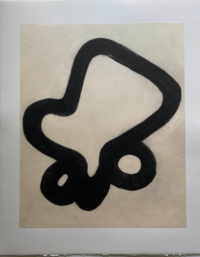 Original Geometric Printmaking by Elvia Perrin | Black & White Art on Paper | Lariat 3