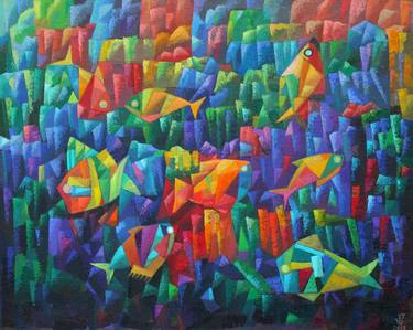 Original Abstract Expressionism Beach Paintings by Zaza Tuschmalischvili
