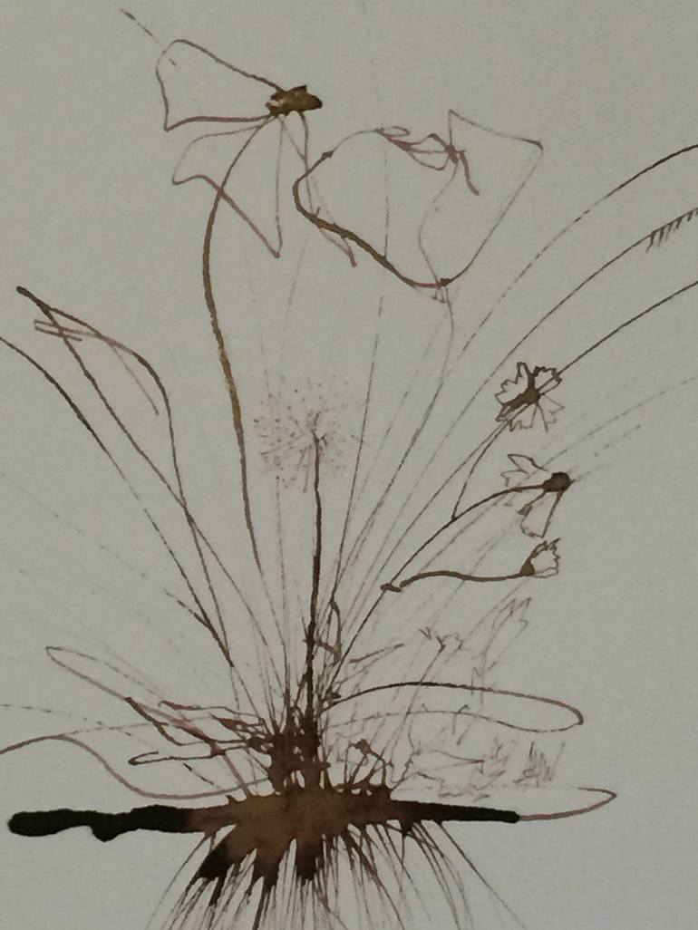 Original Abstract Botanic Drawing by Sarah Willis