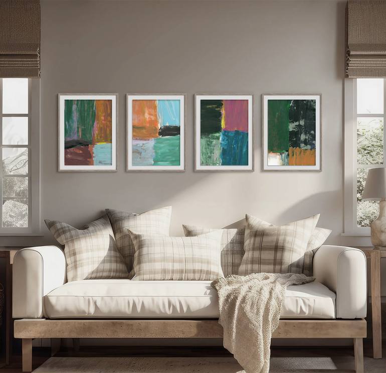 Original Abstract Expressionism Abstract Painting by Gabriel Prundeanu