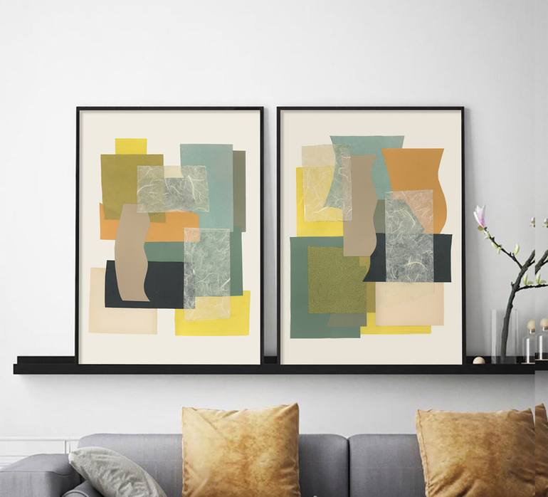 Original Contemporary Abstract Collage by Gabriel Prundeanu