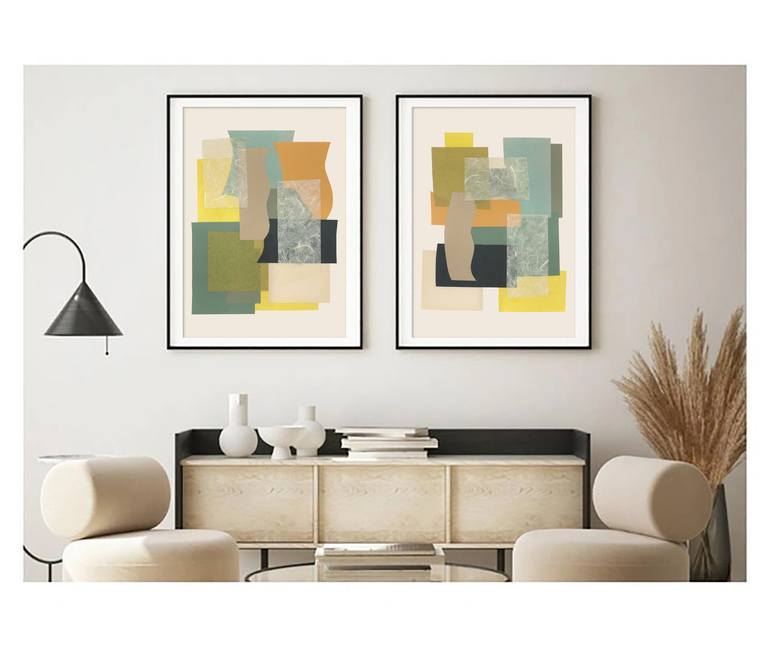 Original Contemporary Abstract Collage by Gabriel Prundeanu