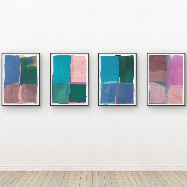 Original Geometric Abstract Collage by Gabriel Prundeanu