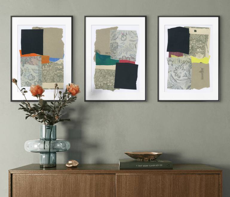 Original Geometric Abstract Collage by Gabriel Prundeanu