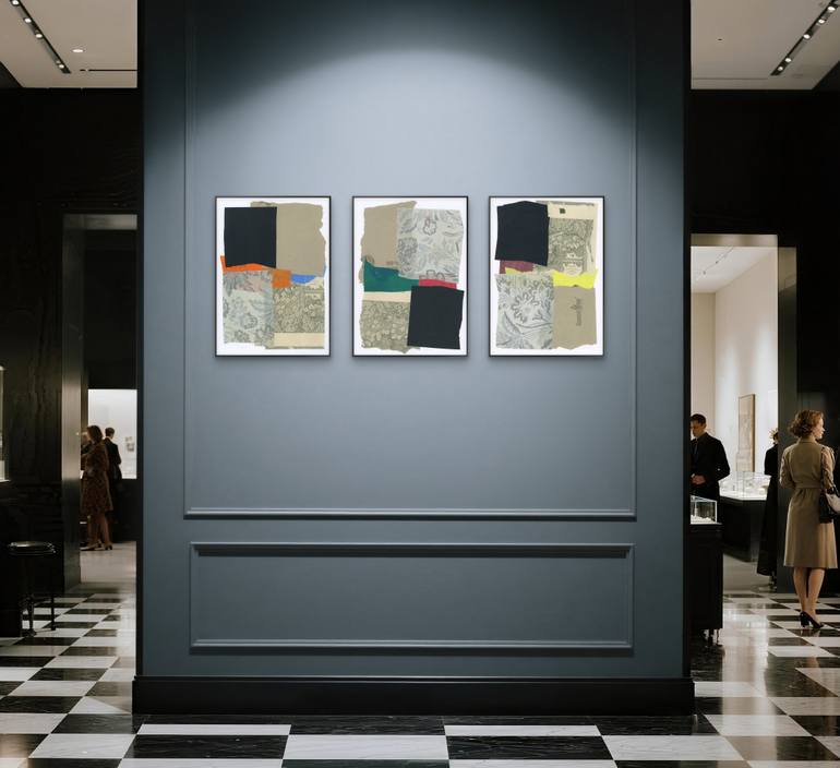 Original Geometric Abstract Collage by Gabriel Prundeanu