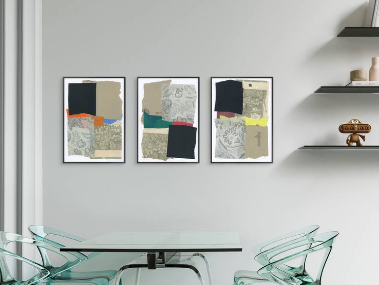 Original Geometric Abstract Collage by Gabriel Prundeanu