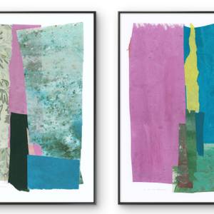Color field painting art Modern Abstract artwork set 2 wall art