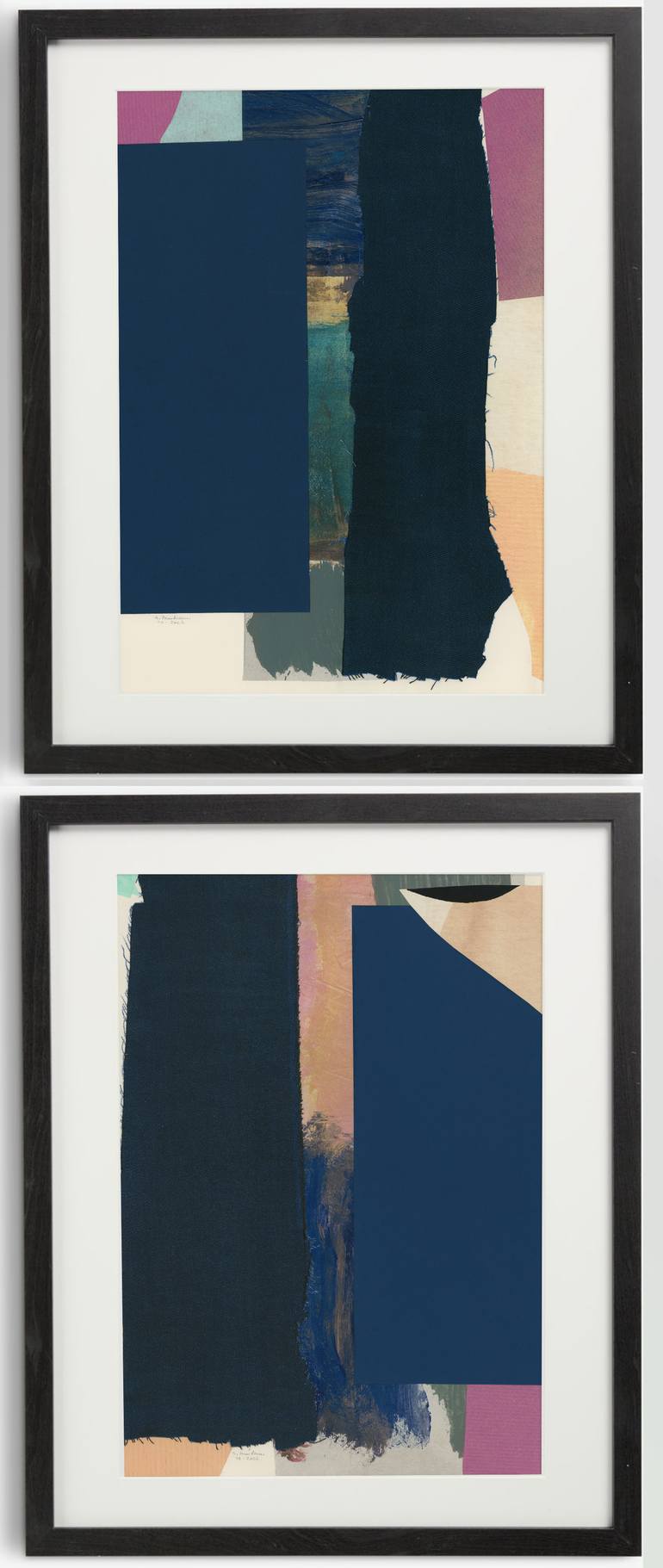 Original Patterns Painting by Gabriel Prundeanu | Abstract Art on Cotton Paper | Original Abstract collage set of 2 geometric art modern art wall