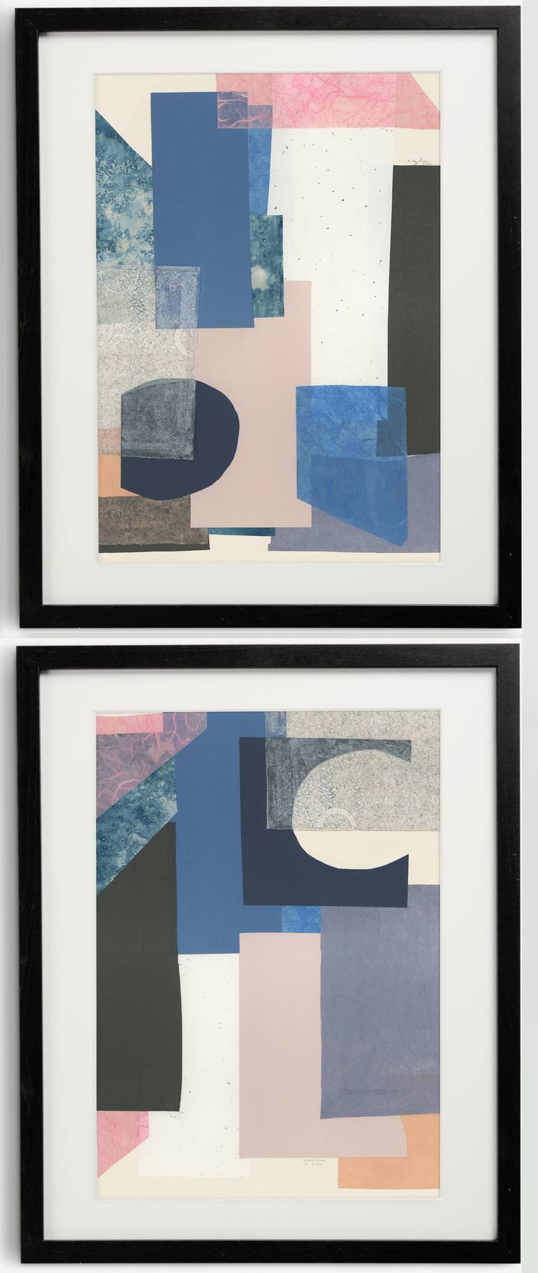 Original Geometric Painting by Gabriel Prundeanu | Abstract Art on Acrylic | Original collage set of 2 geometric Abstract art modern art wall