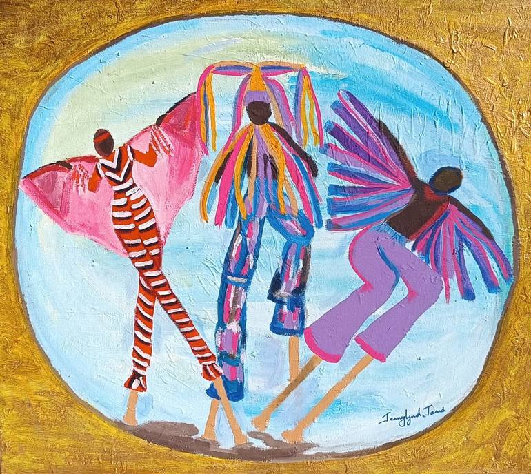 Moko Jumbies Part 1 Painting by Jennylynd James | Saatchi Art