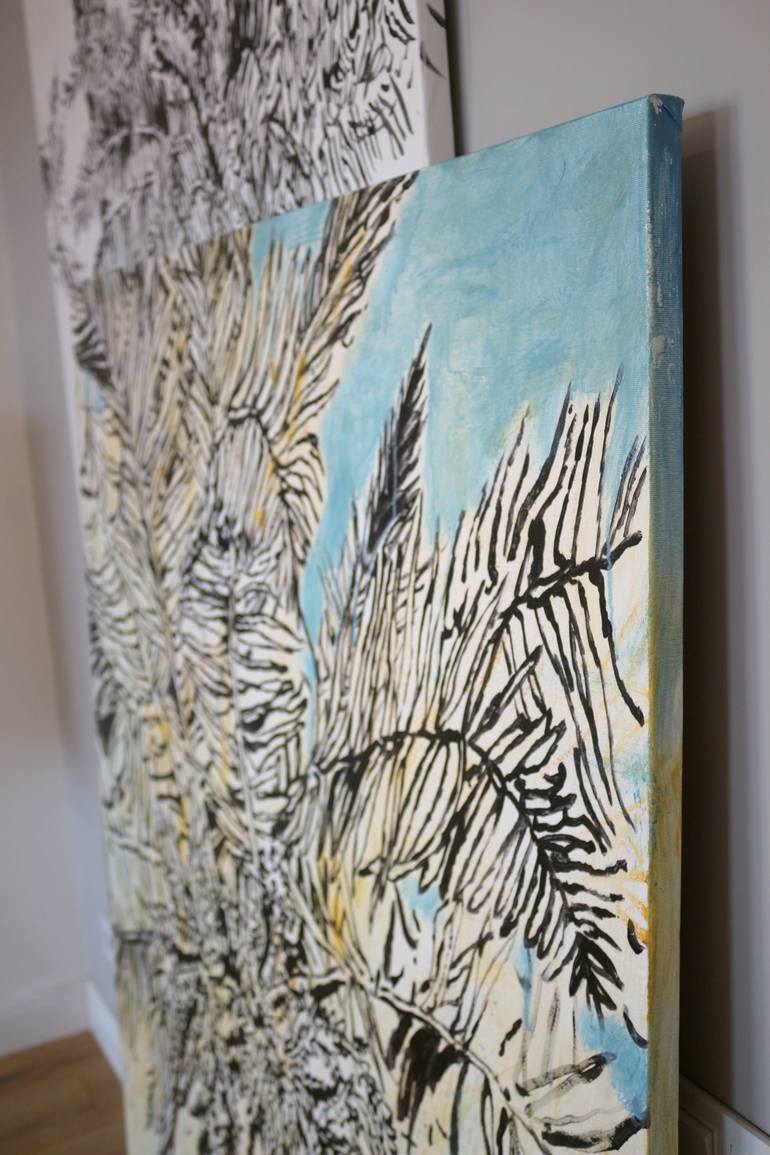 Original Black & White Botanic Painting by Tetiana Rusetska