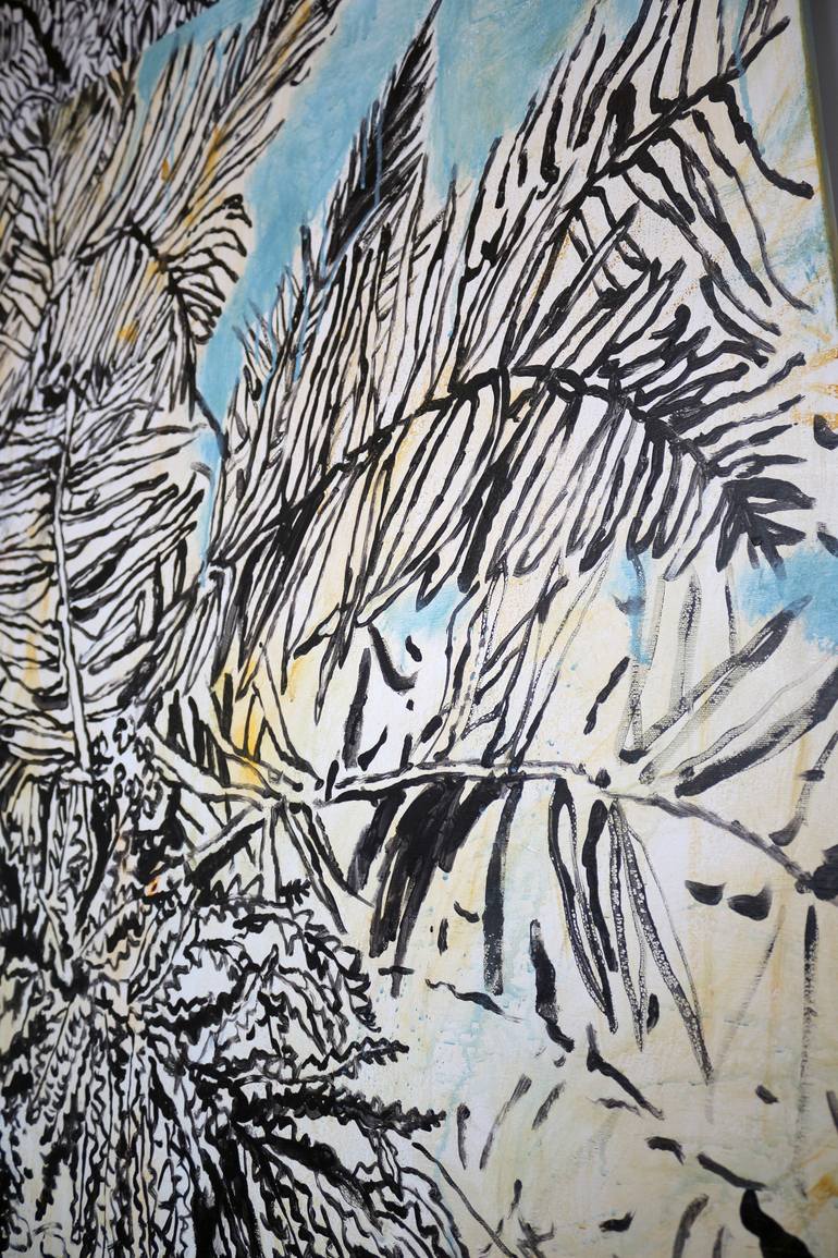 Original Black & White Botanic Painting by Tetiana Rusetska