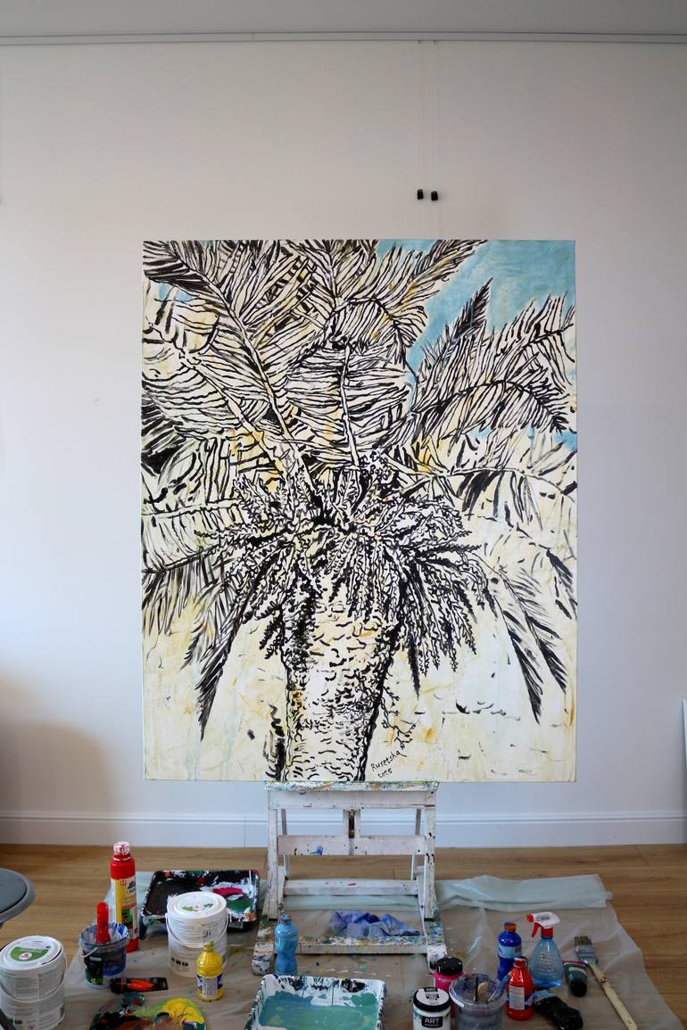 Original Black & White Botanic Painting by Tetiana Rusetska