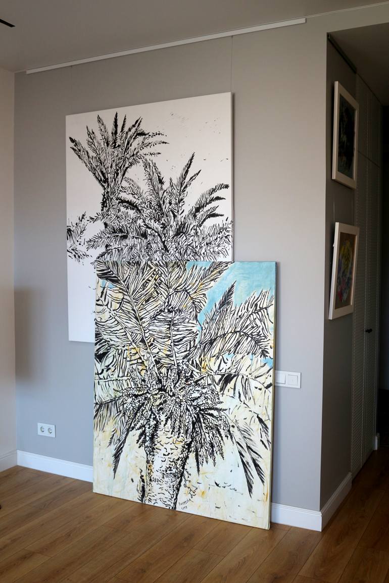 Original Black & White Botanic Painting by Tetiana Rusetska