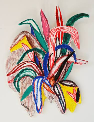 Original Expressionism Floral Installation by Tetiana Rusetska