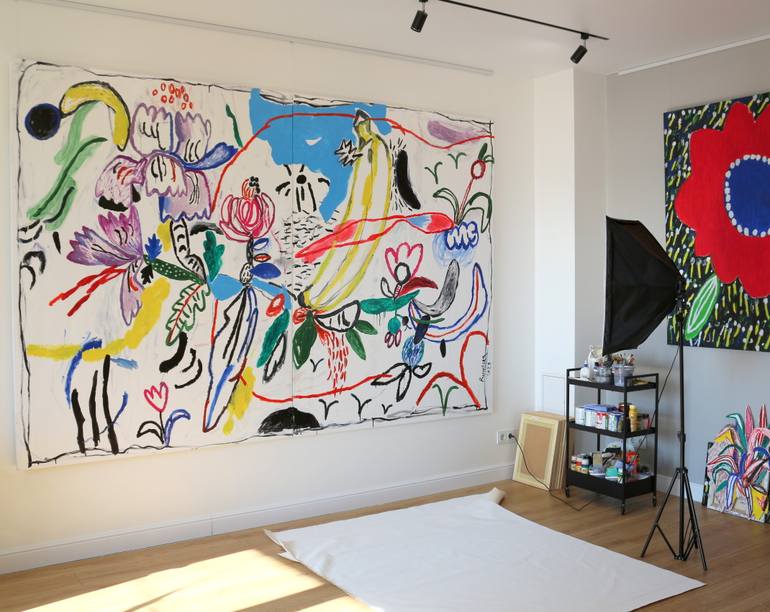 Original Contemporary Floral Painting by Tetiana Rusetska