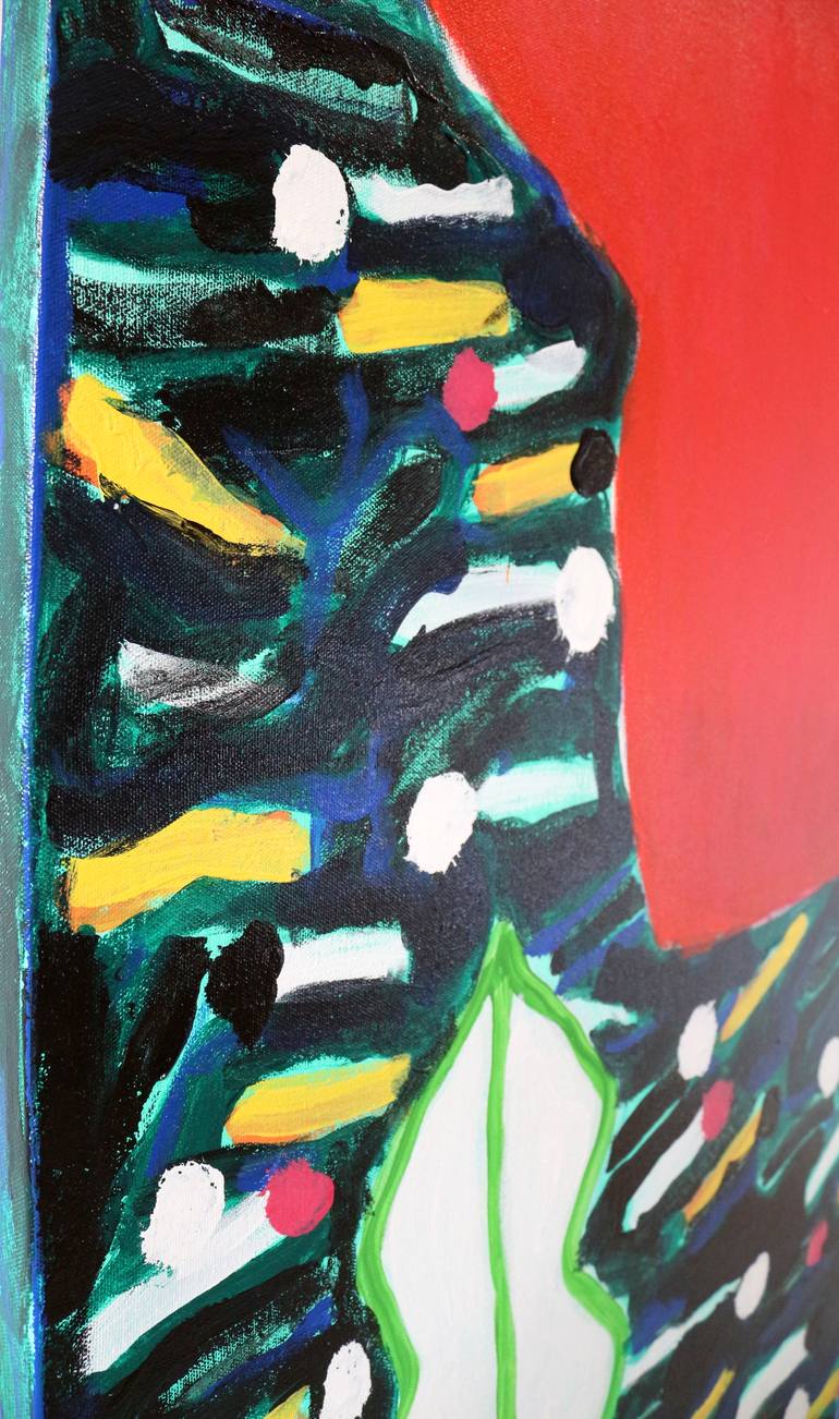 Original Art Deco Floral Painting by Tetiana Rusetska