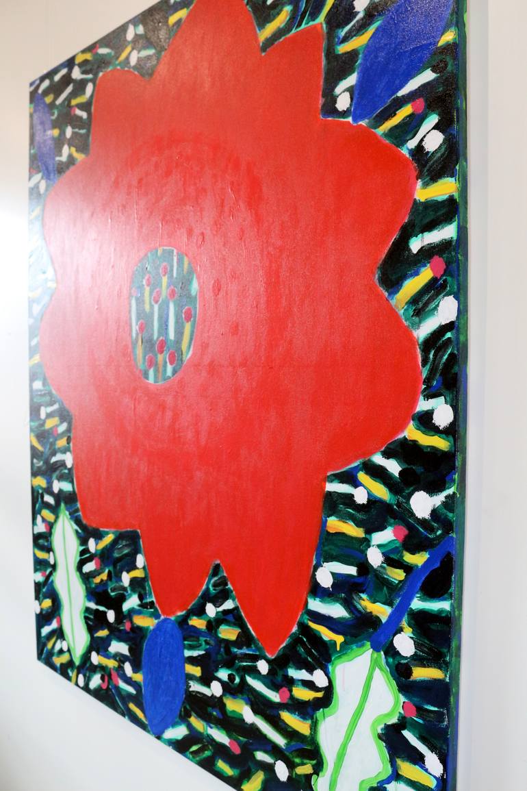 Original Art Deco Floral Painting by Tetiana Rusetska
