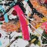 In my studio before the exhibition. The work contains elements of embroidery on canvas.
