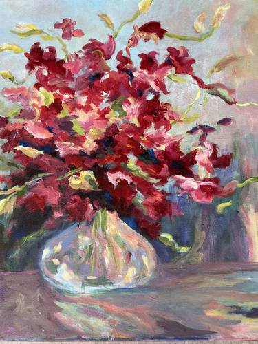Original Expressionism Floral Painting by Karen Stanol