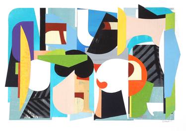 Original Cubism Abstract Collage by Darla McKenna