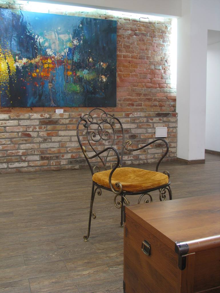 Original Abstract Expressionism Transportation Painting by Anatolii Varvarov