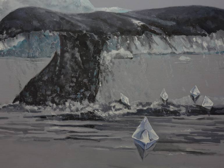 Original Expressionism Boat Painting by Anatolii Varvarov