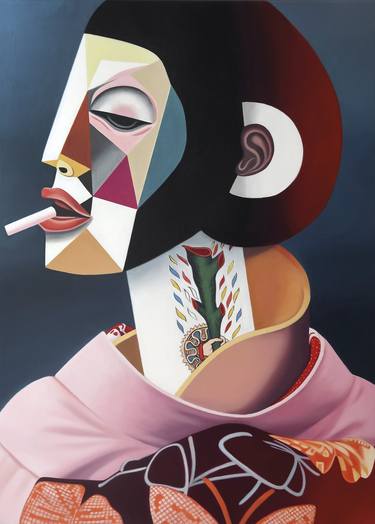 Original Cubism Geometric Paintings by Tanja Hirschfeld