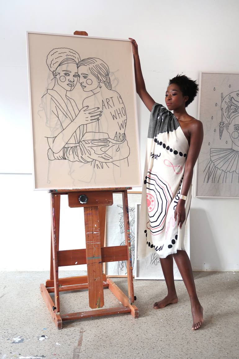 Original Figurative People Drawing by Tanja Hirschfeld