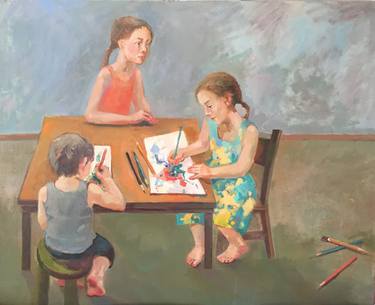 Print of Figurative Children Paintings by Svetlana Kornilova