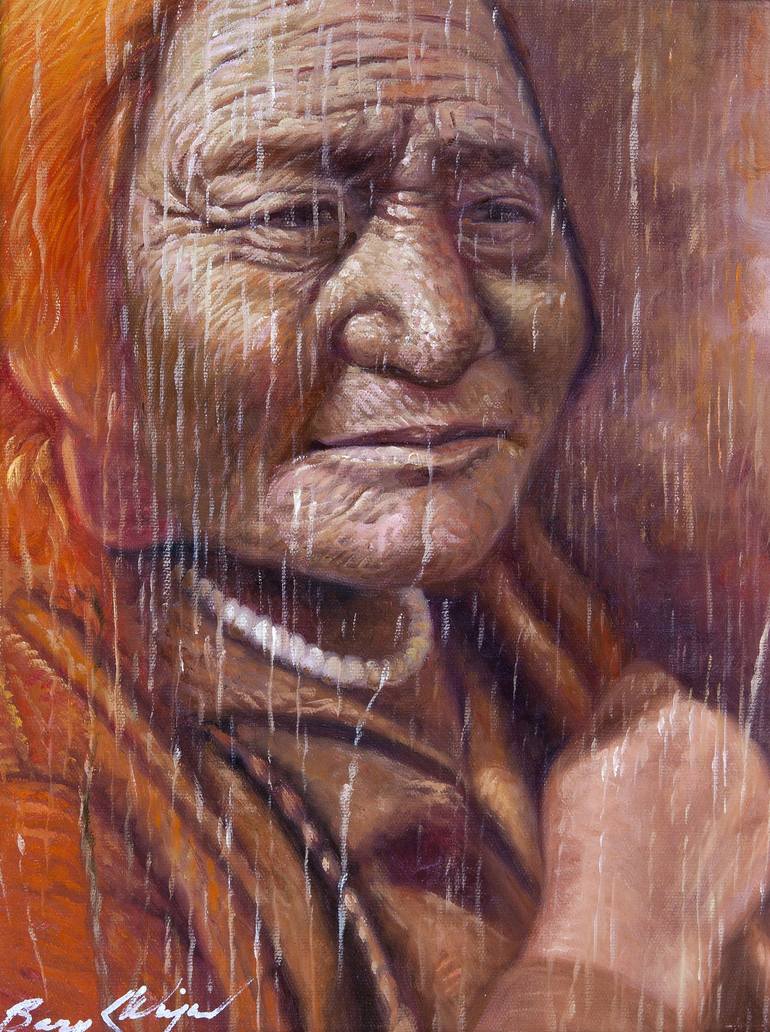 Calf Child-Blackfoot Painting by Barry Wingard | Saatchi Art