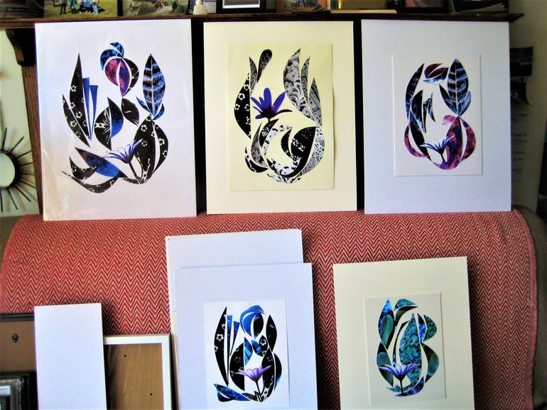 Original Modernism Floral Mixed Media by Jonet Harley-Peters