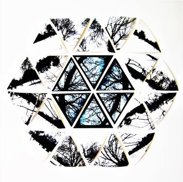 Original Cubism Geometric Mixed Media by Jonet Harley-Peters