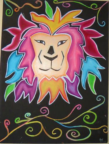 Colorful Spring Lion face thumb