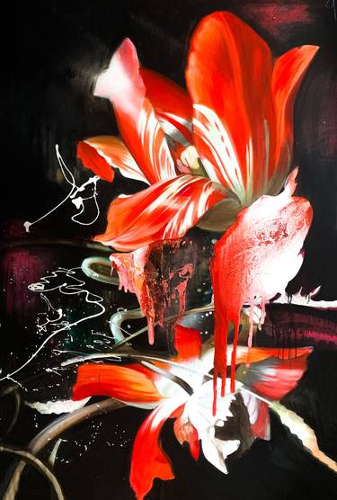 Original Abstract Expressionism Floral Paintings by Alex S
